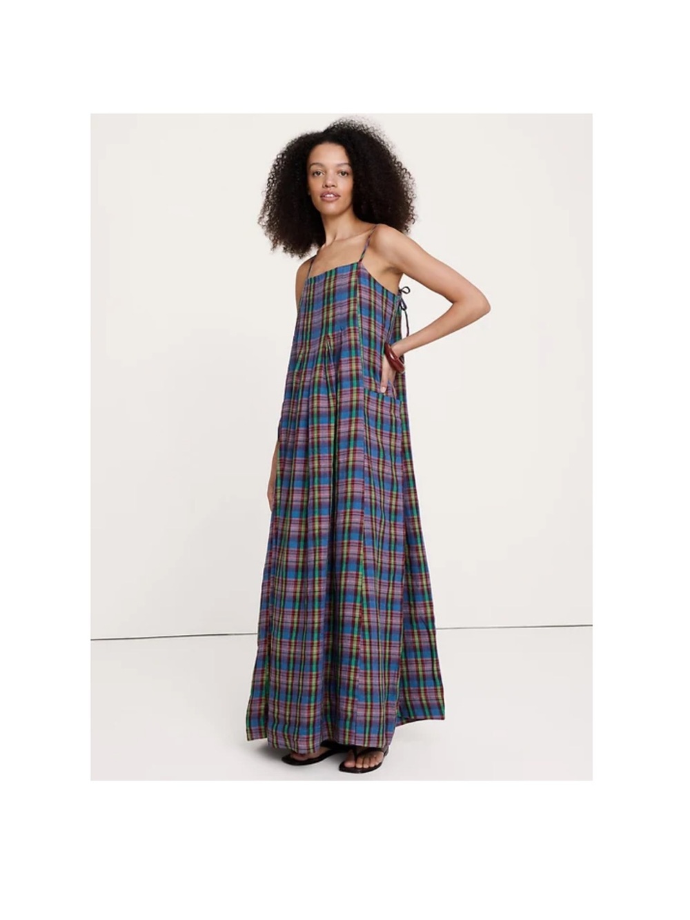 Banana Republic Blue Multi Plaid Maxi tent Dress